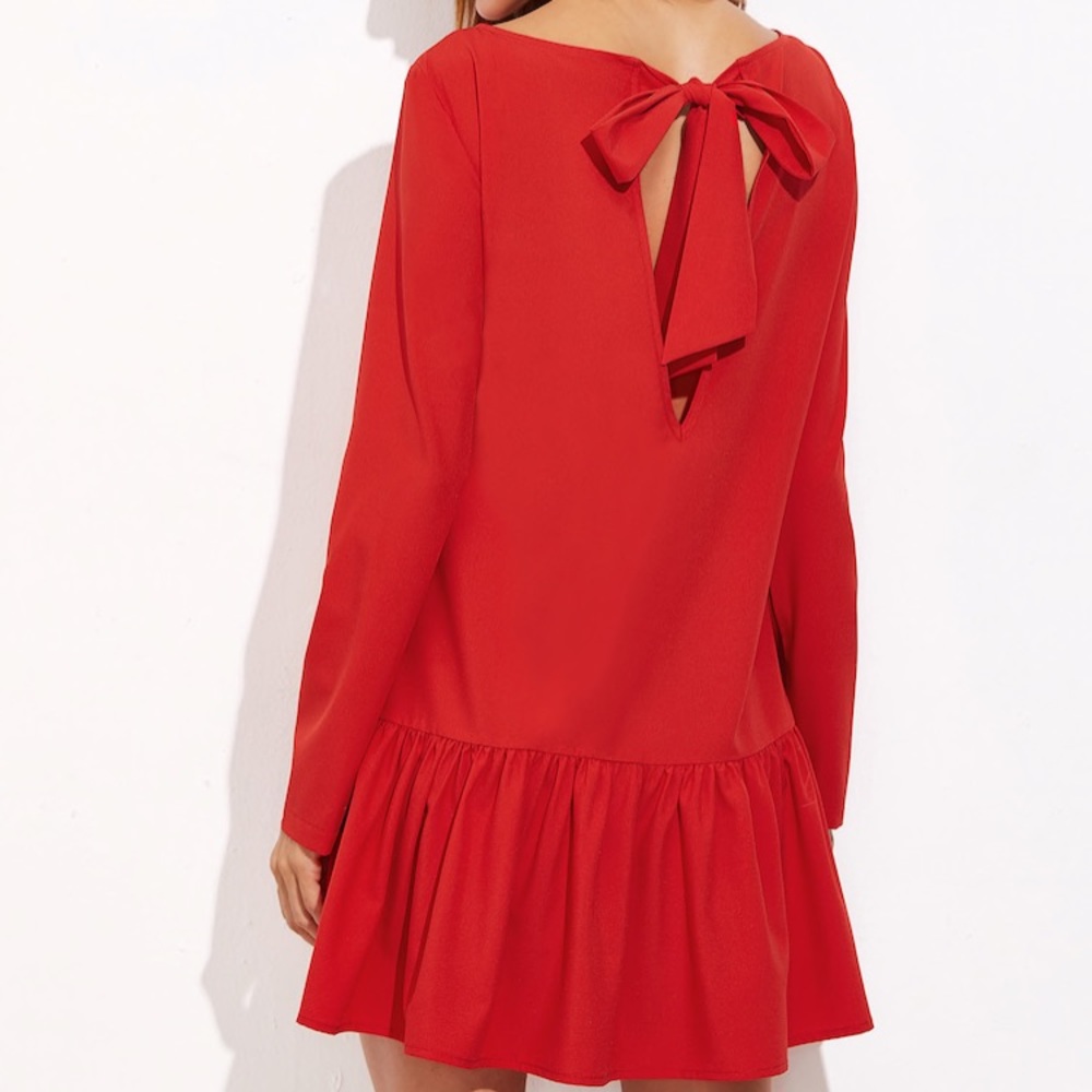 Red Ruffle & Bow Dress